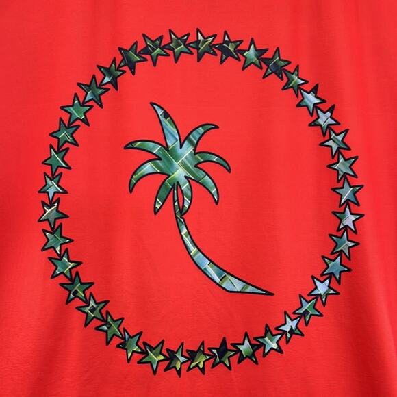 Island Girl Men Unisex Orange/Green Palm Tree Polynesian Graphic T-Shirt Size L - Picture 8 of 9